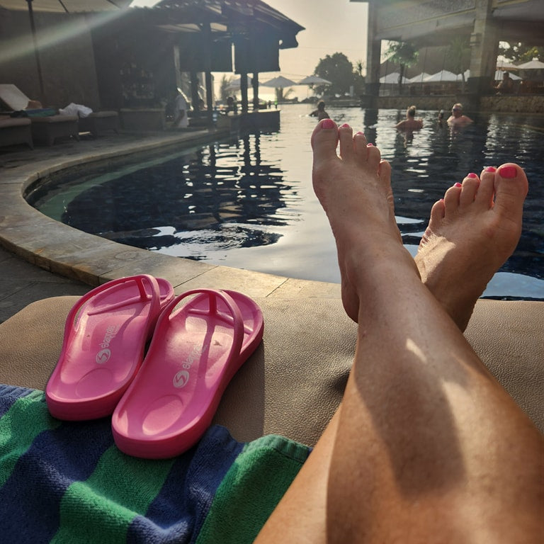 The perfect travel shoes are actually Thongs!