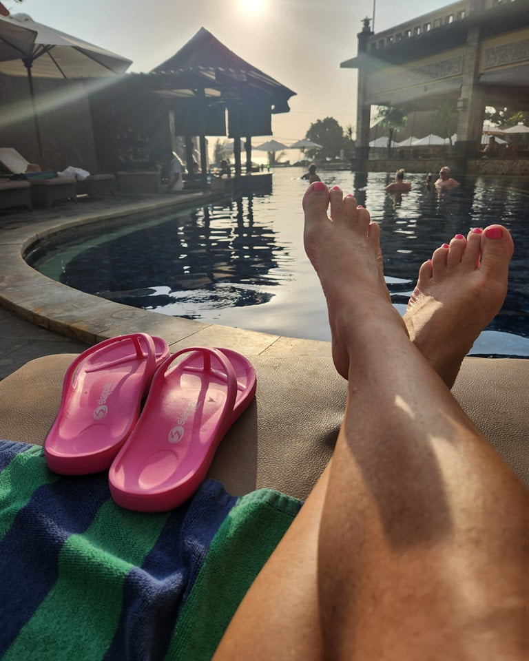 The perfect travel shoes are actually Thongs!