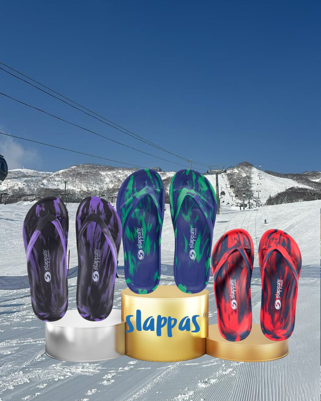 Red Blue Slappas on the bronze step, Black Purple Slappas on the Silver Slappas and Blue Green Slappas on the Gold Step 