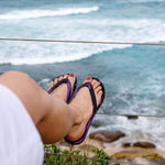 Slappas Arch Support Thongs - Blackpurple
