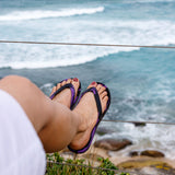 Slappas Arch Support Thongs - Blackpurple