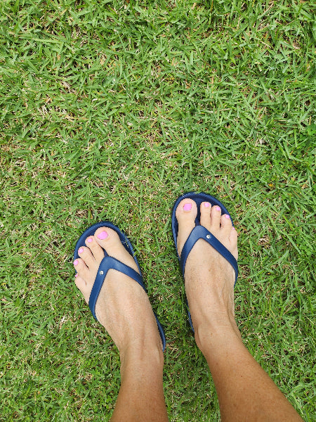 Slappas Arch Support Thongs - Navy Crystal