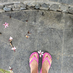Pink Slappas durable arch support thongs worn in Bali