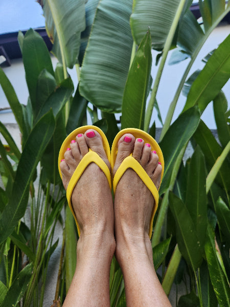 Slappas Arch Support Thongs - Yellow