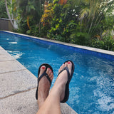 Slappas Arch Support Thongs - Black Crystals