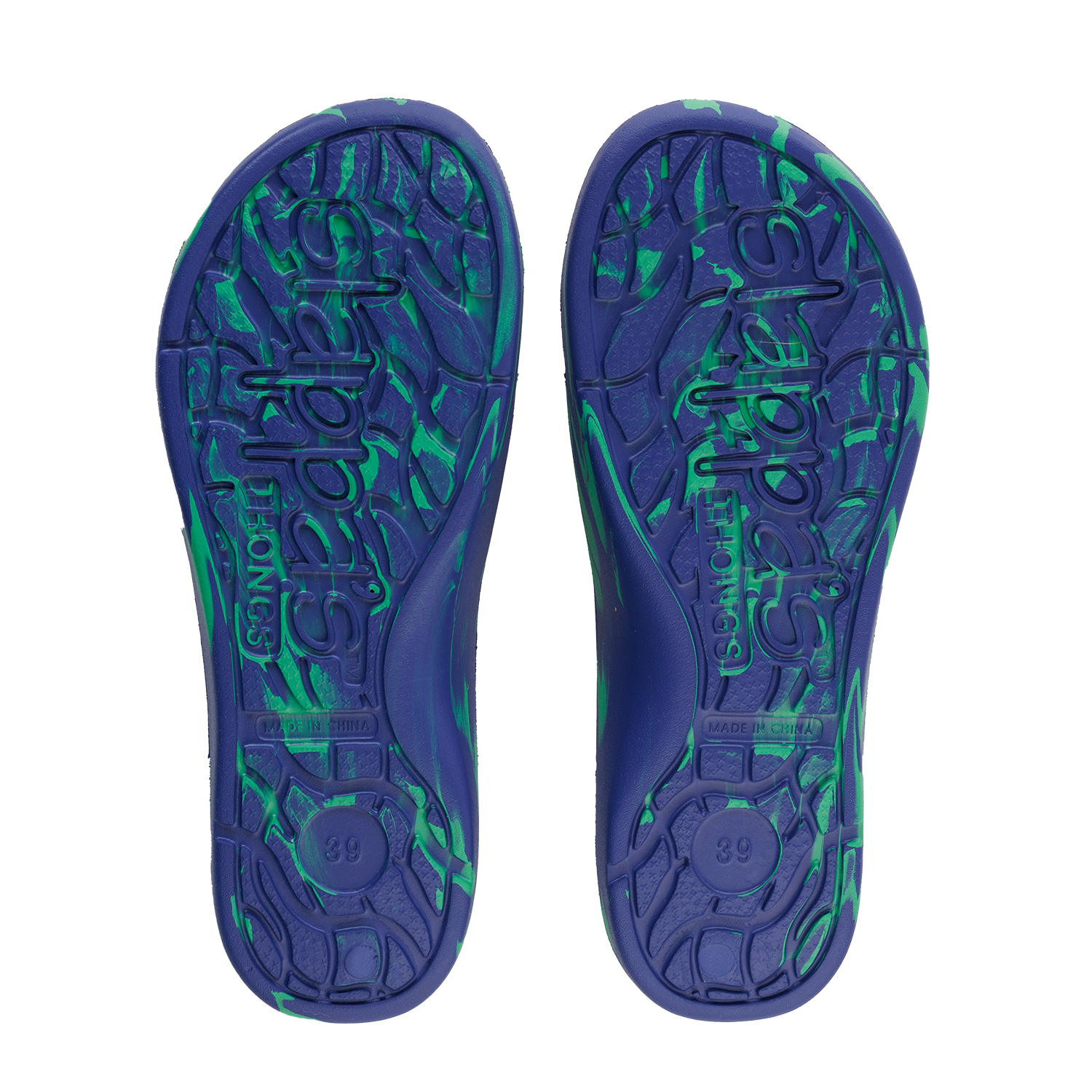Slappas Arch Support Thongs - Blue Green