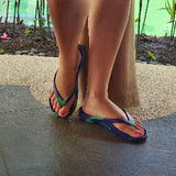 Slappas Arch Support Thongs - Blue Green