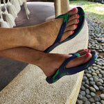 Slappas Arch Support Thongs - Blue Green