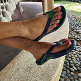 Slappas Arch Support Thongs - Blue Green