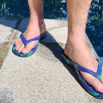 Slappas Arch Support Thongs - Blue Green