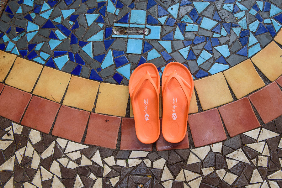 Slappas Arch Support Thongs - Orange