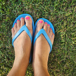 Slappas Arch Support Thongs - Sky Blue