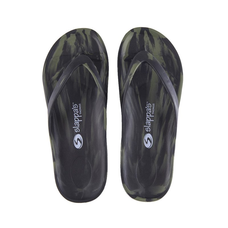 Black Army Arch Support Thongs | Slappa's Thongs